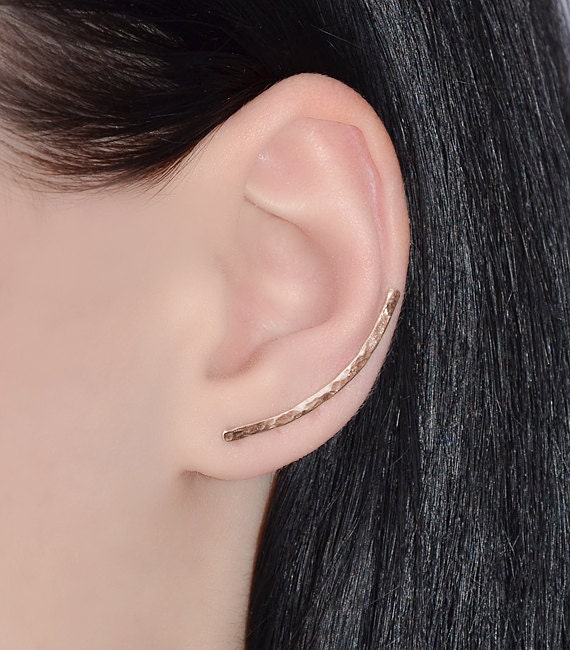 Ear climber earrings rose gold best sale