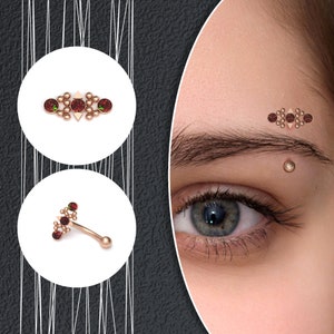 Joyería de torre de acero quirúrgico, perforación daith de ópalo, pendiente de torre, joyería de cejas, barra curva, anillo de cejas 18g 16g 14g, perforación de barra
