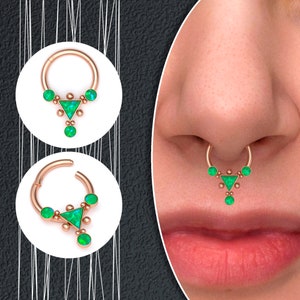 Septum Jewelry Surgical Steel, Daith Earring Opal, Nose Ring, Septum Piercing, Helix Earring, Indian Jewelry