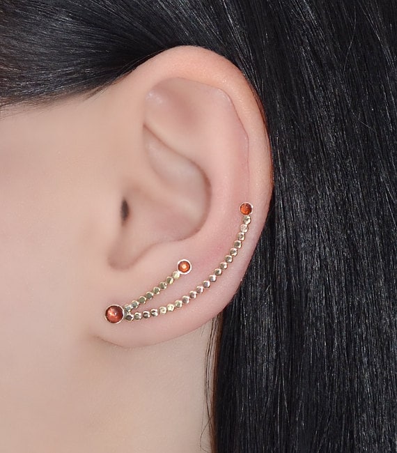 Gold EAR CLIMBER Earring // Ear Pins Ear Sweep Ear Crawler Etsy