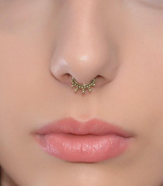 SEPTUM RING / / Gold Septum Piercing kleine Nase Ring Etsy
