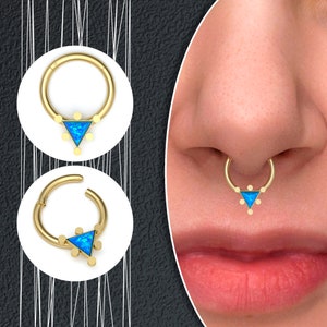 Septum Jewelry, Surgical Steel Septum Piercing, Indian Nose Ring, Septum Clicker, Daith Earring, Helix Earring
