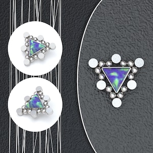 Surgical Steel Dermal Top Jewelry, Internally Threaded Opal Microdermal Top, Dermal Anchor Top