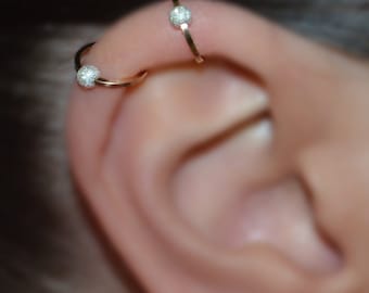 TRAGUS EARRING // Gold Nose Ring 7mm - Nose Piercing - Cartilage Piercing - Tragus Ring - Rook Earring - Conch Hoop - Septum Piercing 20g