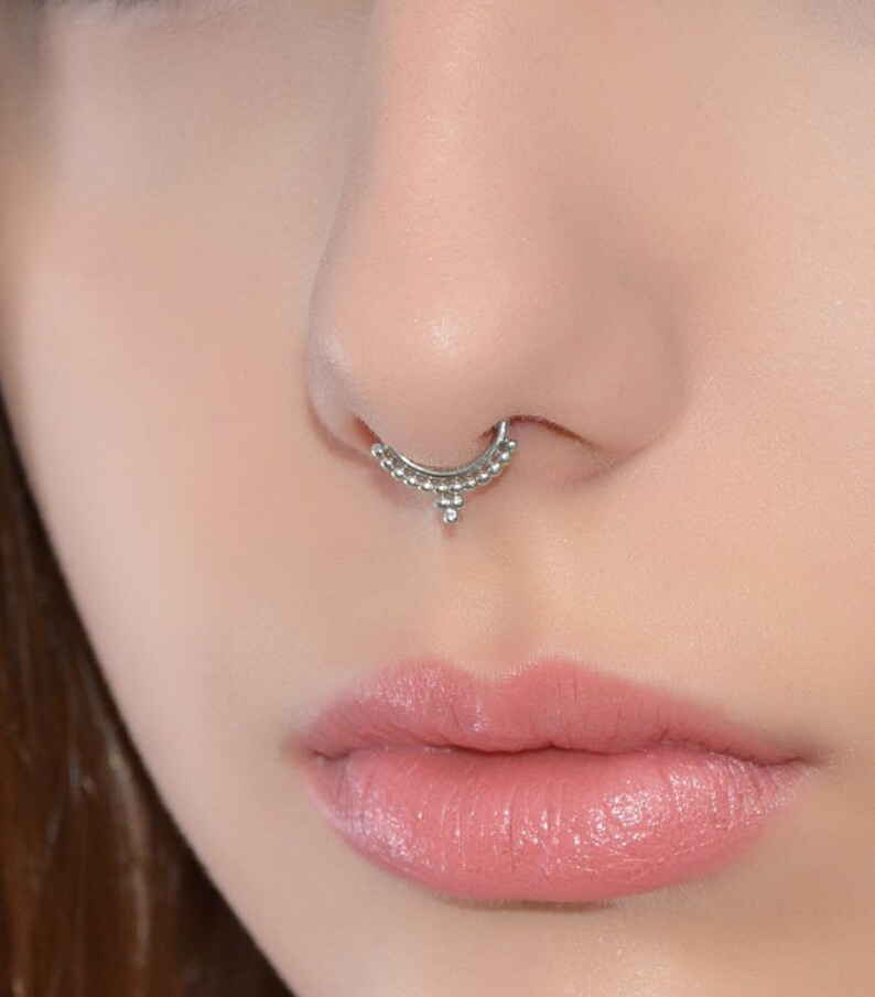 SEPTUM RING // Silver Nose Ring Cartilage Earring Helix Etsy