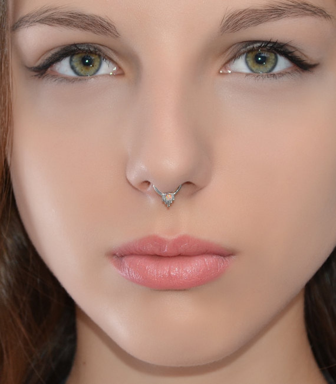 2mm Opal SEPTUM RING 20g // Plata Nariz aro Septum Piercing Etsy