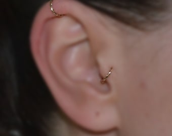 TRAGUS JEWELRY // Gold Tragus Earring Nose Hoop Forward Helix - Main Image