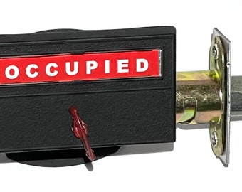 Authentic Mid-Century Die-Cast Occupied & Vacant Bathroom Door Indicator Lock