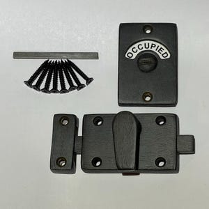 Pewter Black Occupied & Vacant Bathroom Privacy Indicator Lock