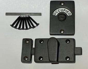 Pewter Black Occupied & Vacant Bathroom Privacy Indicator Lock