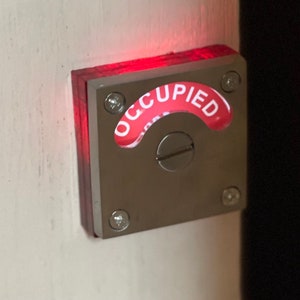 L.E.D. Bathroom Privacy Indicator Lock with Luminous Red Acrylic Mounting Bracket