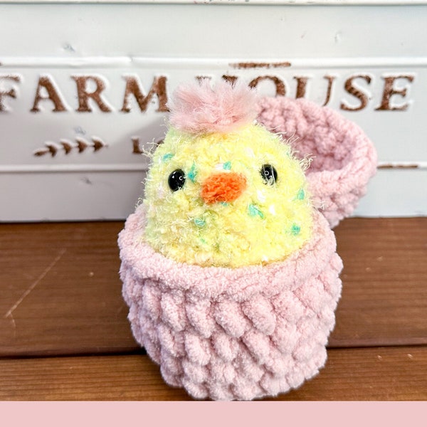 Hatching Chick Plushie | Crochet Baby Chick | Easter Basket Filler
