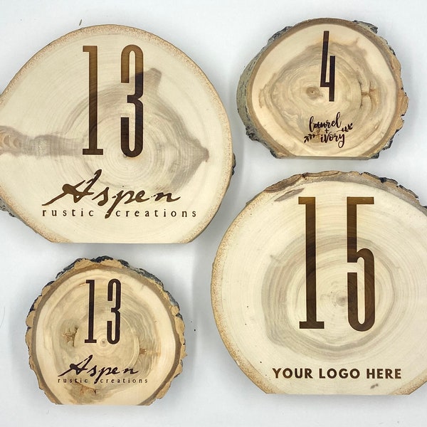 Custom Restaurant Table Numbers - Wood Signs - Personalized Table Numbers - Engraved Tabletop Numbers - Wooden Table Settings