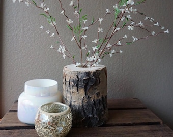 Colorado Aspen Wood Tree Vase - Wedding Decor- Home Decor - Table Centerpiece - Rustic Wedding - Wedding Decorations - Aspen Woodwork