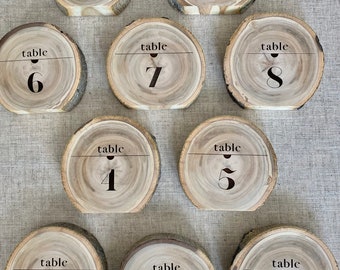 Engraved Wedding Table Numbers - Wooden Modern Table Numbers - Minimalistic Wedding Decor - Reception Table Decor Ideas - Natural Modern