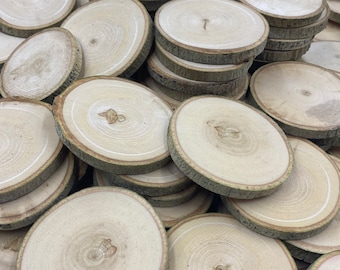 Rodajas pequeñas de álamo (5-6,35 cm) - Imanes de madera - Rodajas de madera para árboles - Manualidades con pirograbado - Materiales para manualidades - Manualidades DIY - Galletas de madera