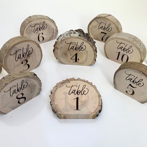 Engraved Wedding Table Numbers - Rustic Table Decor - Wooden Table Numbers - Wedding Reception Decor - Wedding Centerpieces