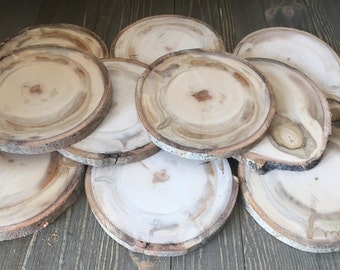 Set of 10 Large Wood Slices - Rustic Wedding Decor - Rustic Coasters - Tree Slices - Large Wood Blanks - DIY Crafts - Wood Slice Centerpiece