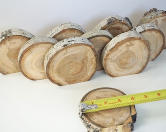 Letreros de madera de álamo temblón - Decoraciones rústicas de madera - Manualidades DIY - Decoración rústica para bodas - Rodajas de madera