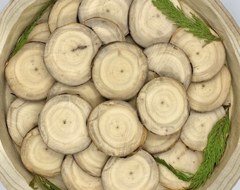 Rodajas de álamo sin corteza a granel (3,5”-4”) - Rodajas de madera para hacer tú mismo - Rodajas de árbol - Posavasos para boda - Rodajas de madera - Decoración para boda - Recuerdos de boda