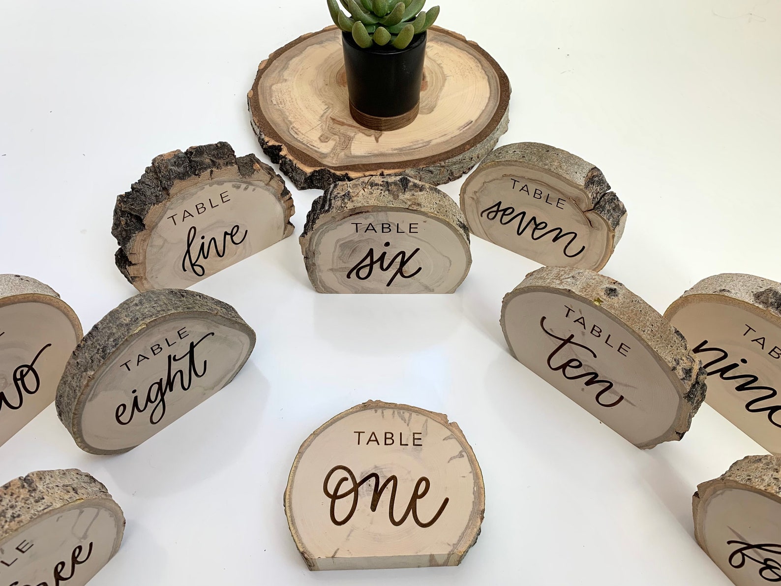 Engraved Rustic Table Numbers Rustic Centerpieces Wedding Etsy