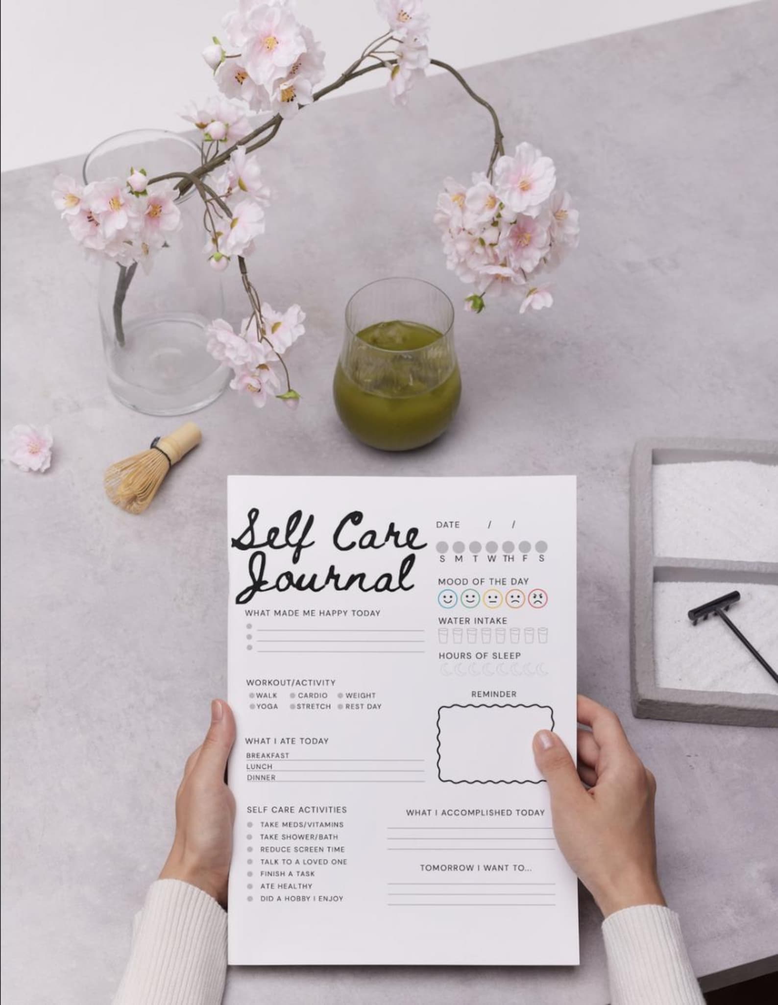 Self Care Journal Printable | Daily Wellness & Mental Health Tracker ...