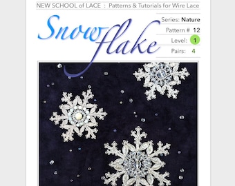 Snowflake - Pattern & Tutorial for Wire Lace :  Step-by-Step Instruction, 14 pages with 36 detail photos  PDF Instant Download -