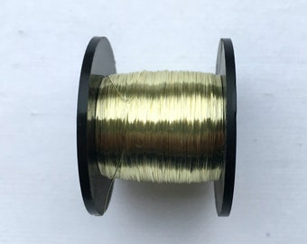 Pale Yellow 0.2mm (AWG 32) Copper Wire - 1 SPOOL - 175m (574ft) - excellent for lacemaking, weaving, knitting, crochet, jewelry making