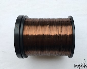 Brown 0.2mm (AWG 32) Copper Wire - 1 SPOOL - choose from two sizes: 175m (574ft) or 125m (410ft) excellent for lacemaking