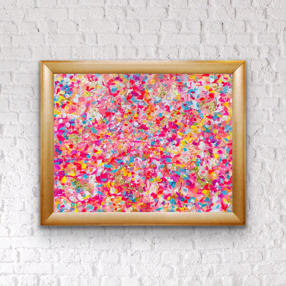 Contemporary Splatter Drip Abstract Painting. Colorful Preppy Modern  Canvas. Trendy Office Wall Decor. Jackson Pollack Like. Nursery Canvas -  Etsy