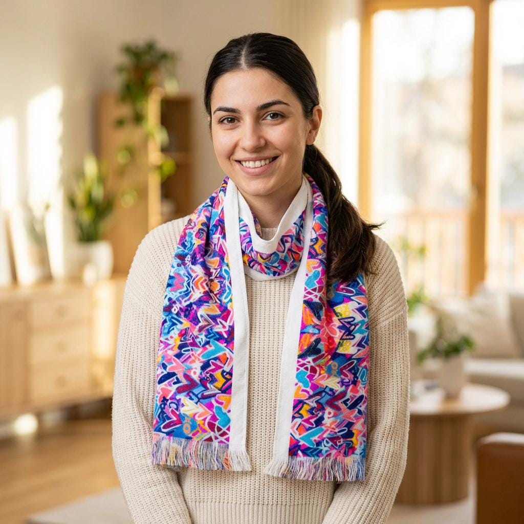 Clock Vintage Scarf Square | Floral Print | Baroque Pattern  Colorful Clock Motif Scarf display picture 1