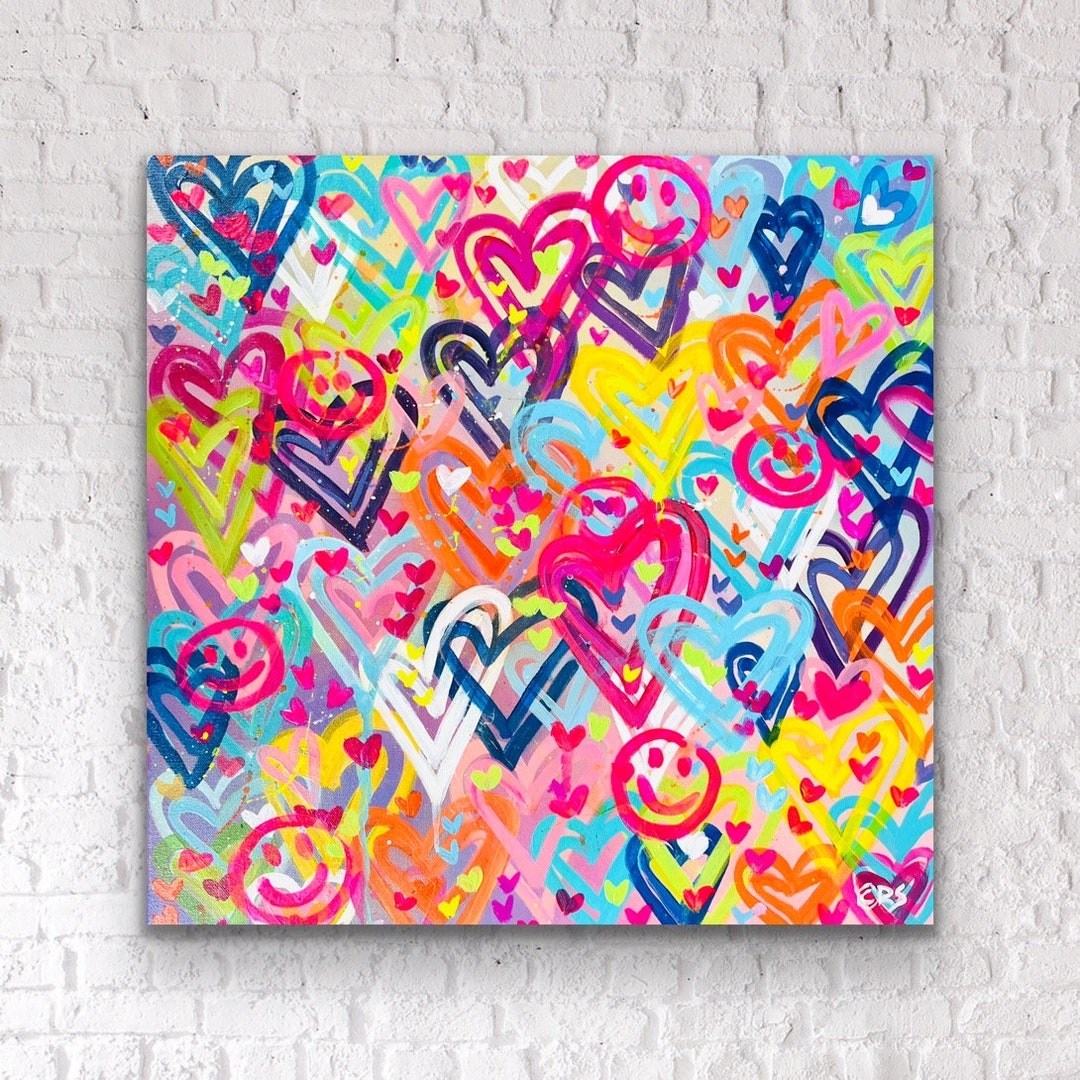 Preppy Love Heart Painting