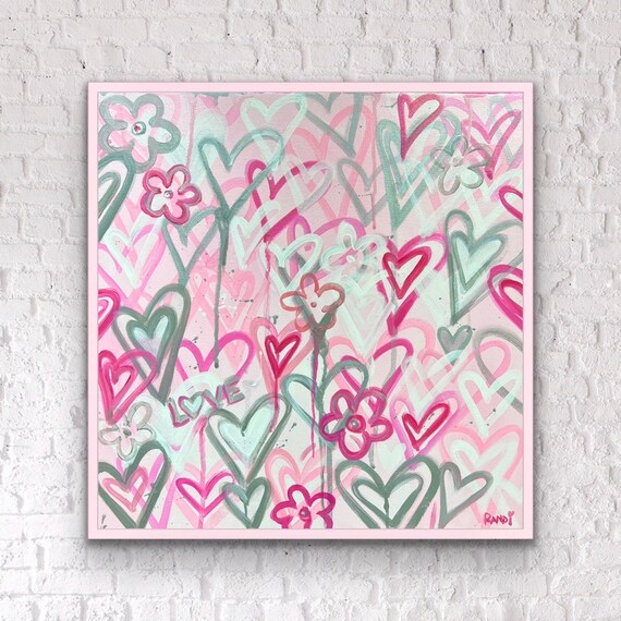 Pink and on sale grey canvas