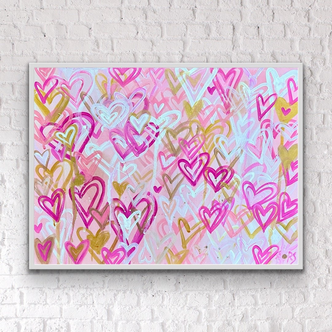 Americanflat Motivational Happy Girls Heart Blush By Wall + Wonder Unframed  Canvas Wall Art : Target