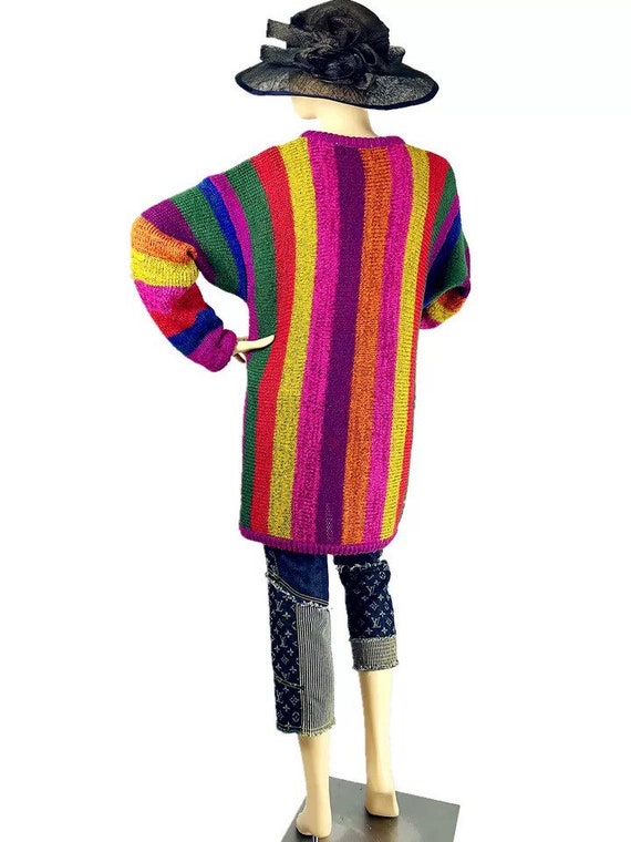 Art 80's vintage rainbow sweater - image 2