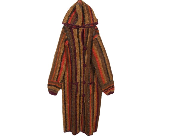 80‘s Vintage /Rainbow /Stripe /handmade/long wool