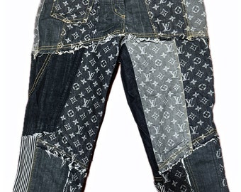 Louis vuitton patchwork jeans sale