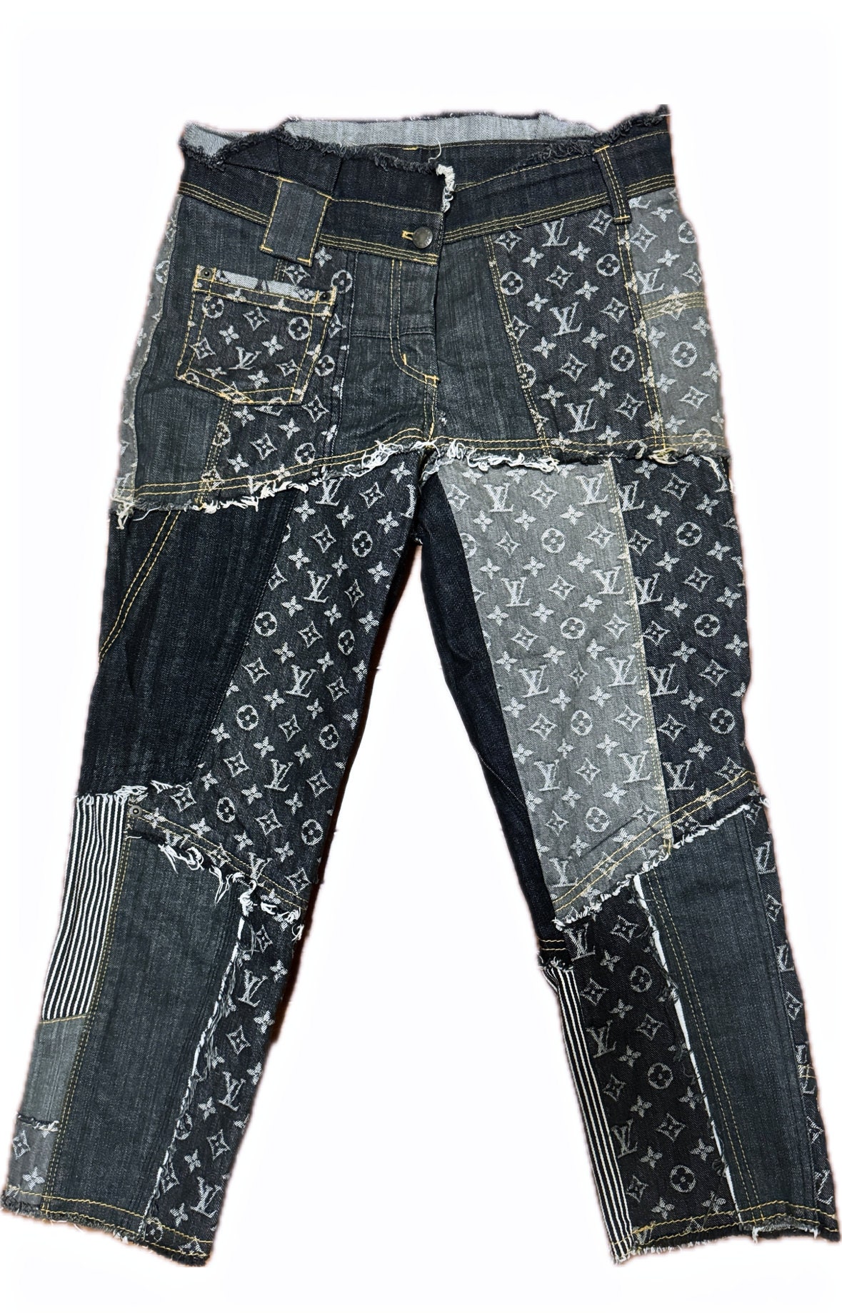 Sale!louis Vuitton LV Patchwork Black Cotton Cloth Monogram