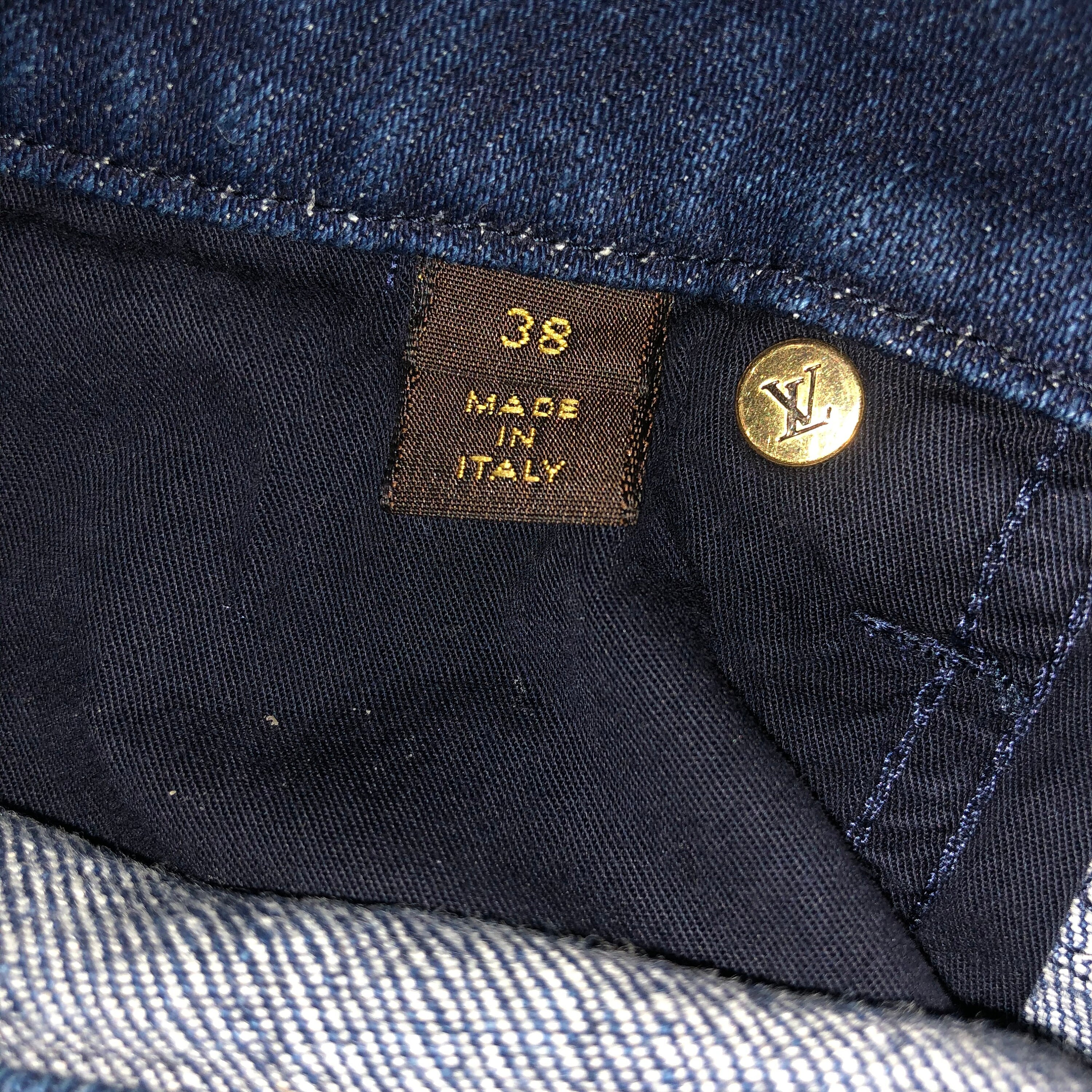 Amazing!louis Vuitton Jeans With LV Monogram Patchwork Pants Size