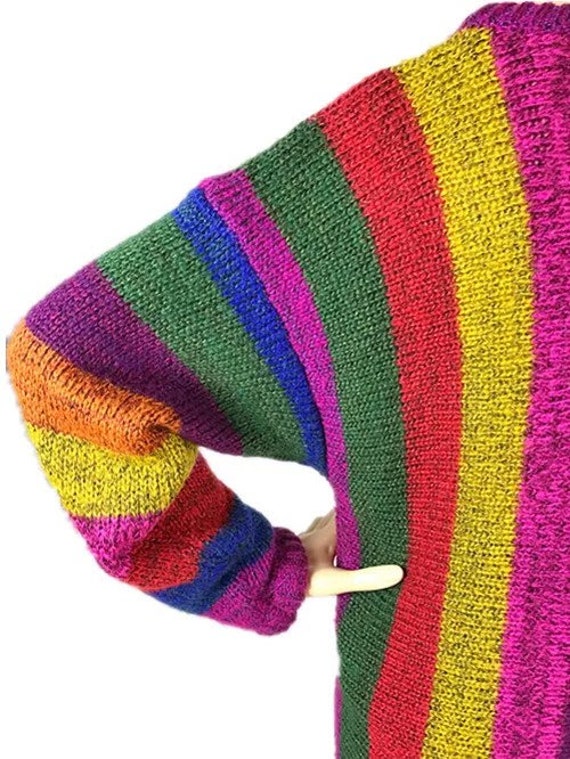 Art 80's vintage rainbow sweater - image 8