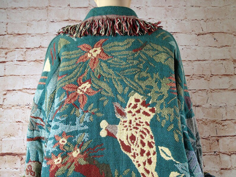 1980s Vintage Tapestry Blanket Long Coat Etsy