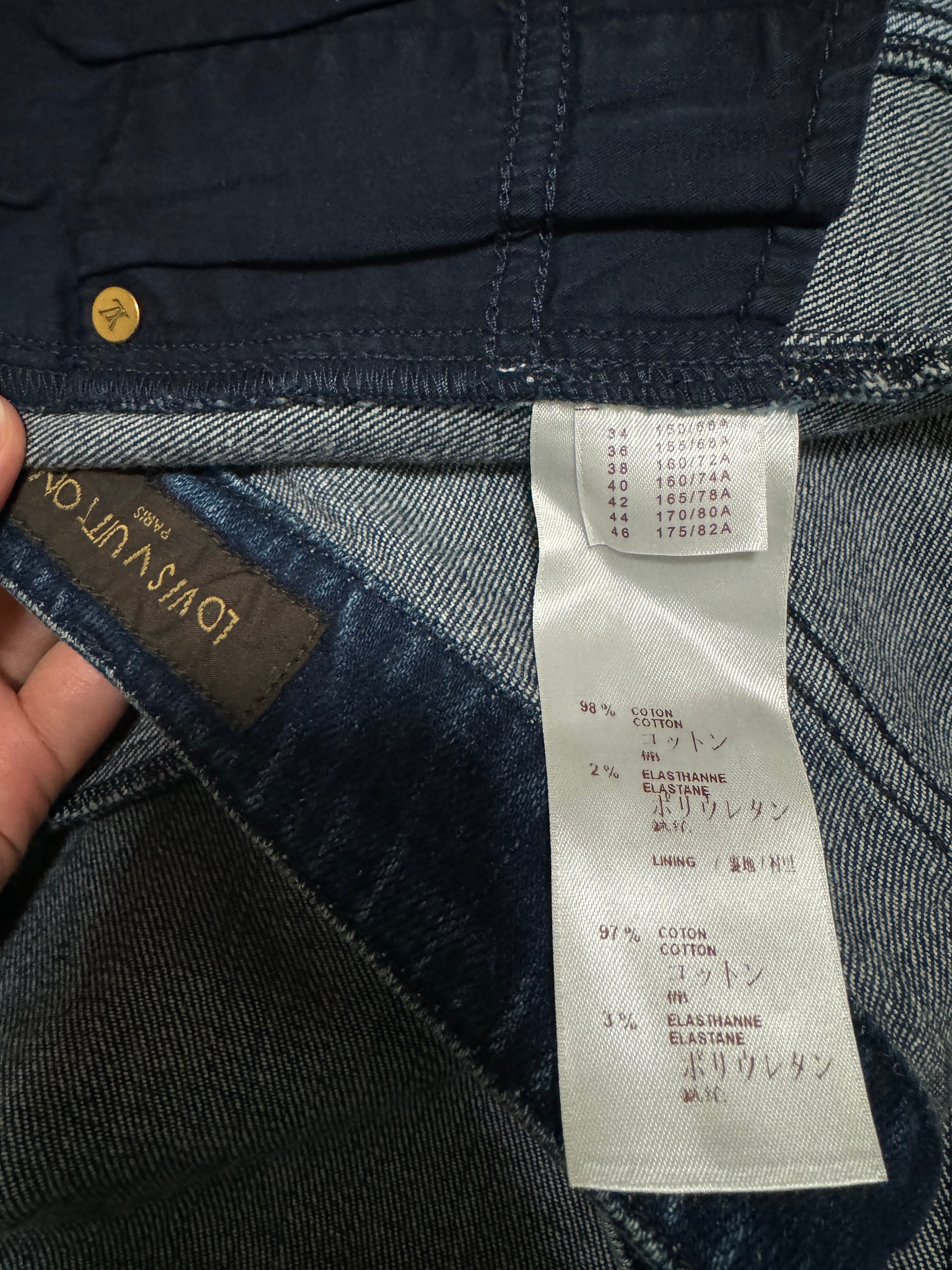 Amazing!louis Vuitton Jeans With LV Monogram Patchwork Pants Size