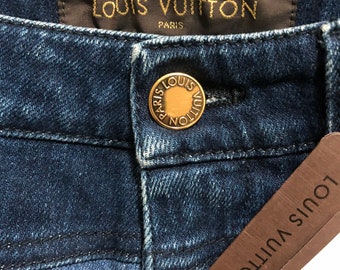 Amazing!louis Vuitton Jeans With LV Monogram Patchwork Pants Size