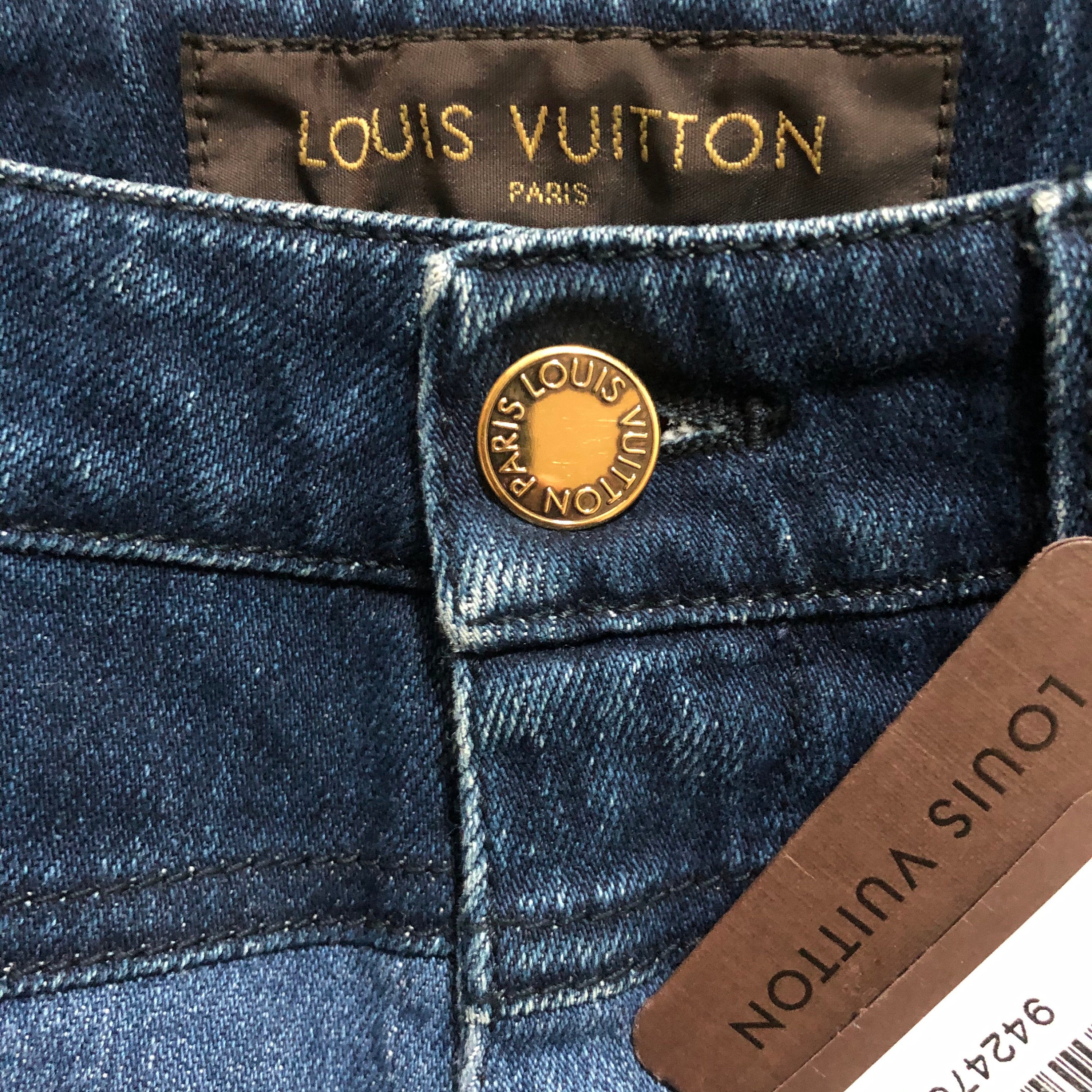 Amazing!louis Vuitton Jeans With LV Monogram Patchwork Pants Size