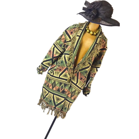 Vintage brocade blanket coat