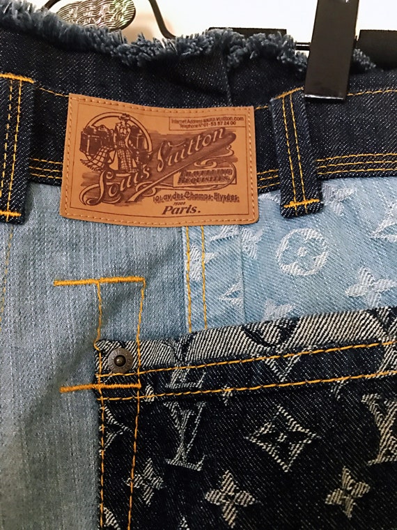 RARE!Louis Vuitton LV patchwork monogram denim je… - image 7