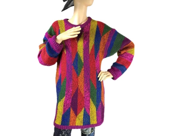 Art 80's vintage rainbow sweater - image 1