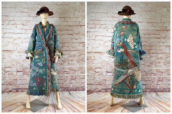 1980s vintage Tapestry blanket long coat - image 2