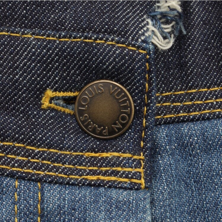 Louis Vuitton Made to Order Patchworked Portrait Denim Pants