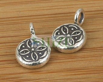 4 Karen Hill Tribe Silver Small Crab Charms TR1468 Higher Silver Content than Sterling Silver